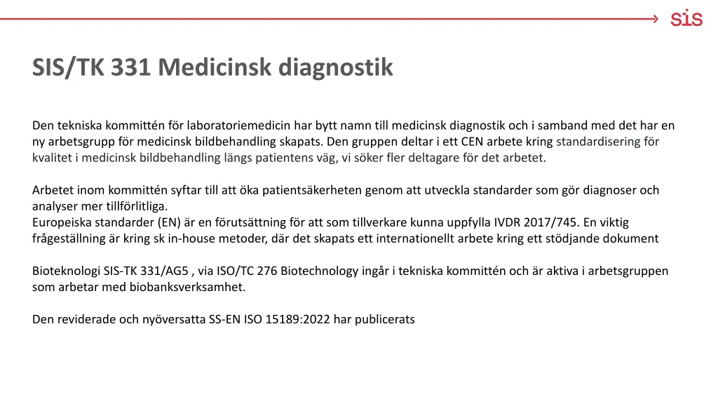 sis tk 331 medicinsk diagnostik