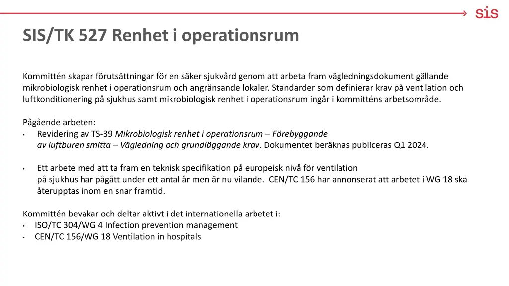 sis tk 527 renhet i operationsrum