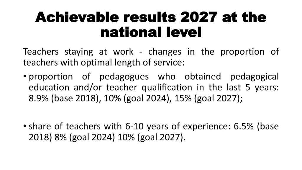 achievable achievable results national national