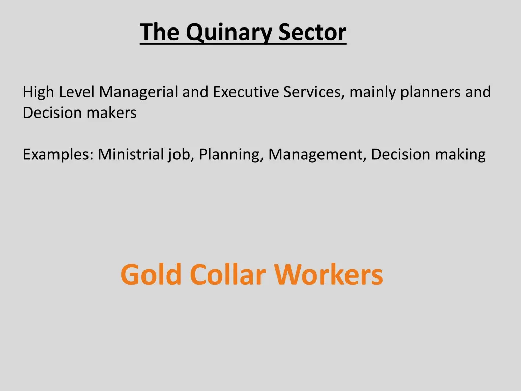 the quinary sector