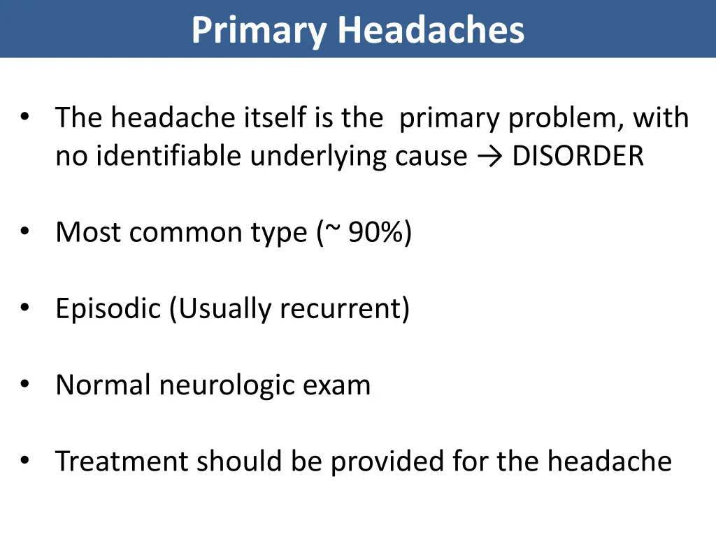 primary headaches