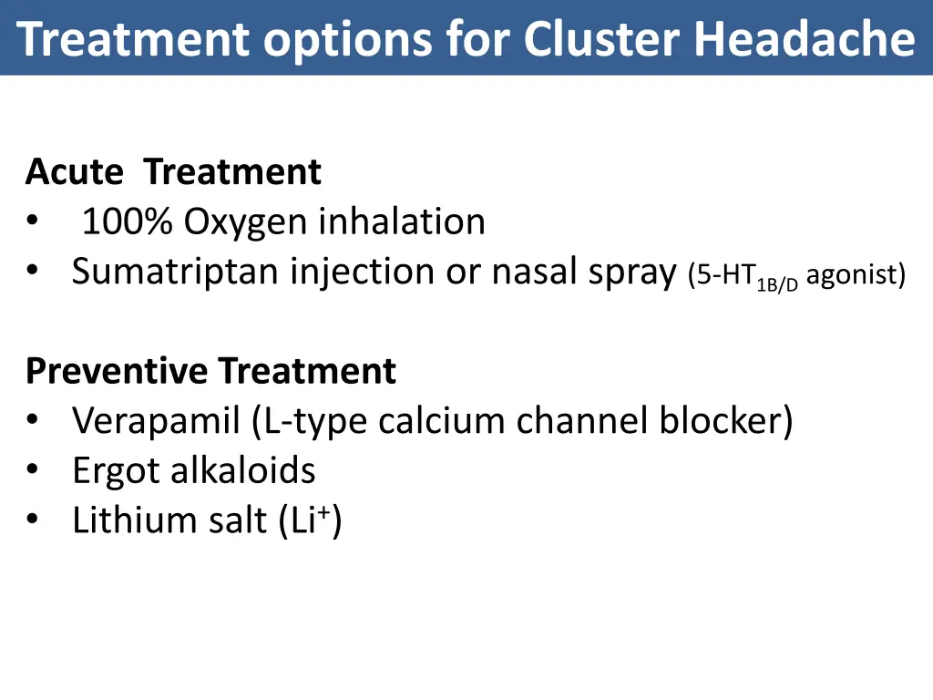 treatment options for cluster headache