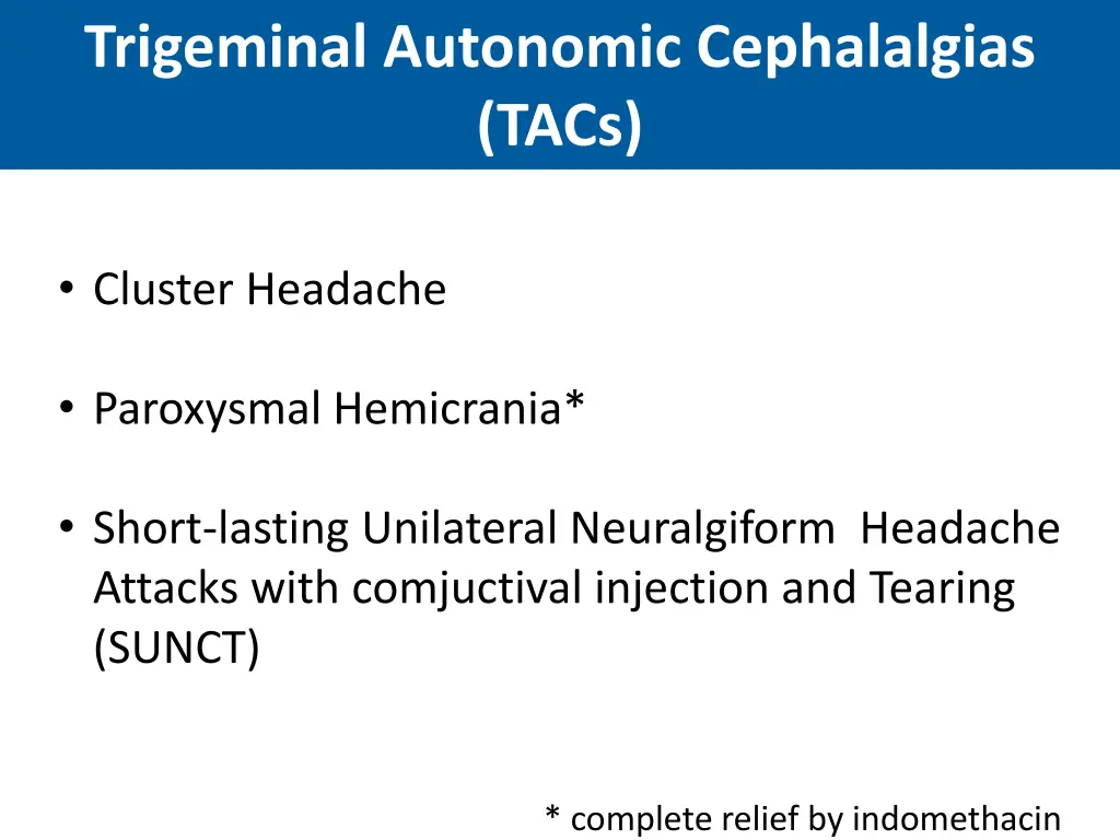 trigeminal autonomic cephalalgias tacs