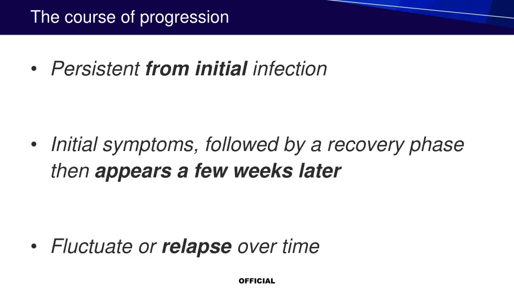 the course of progression