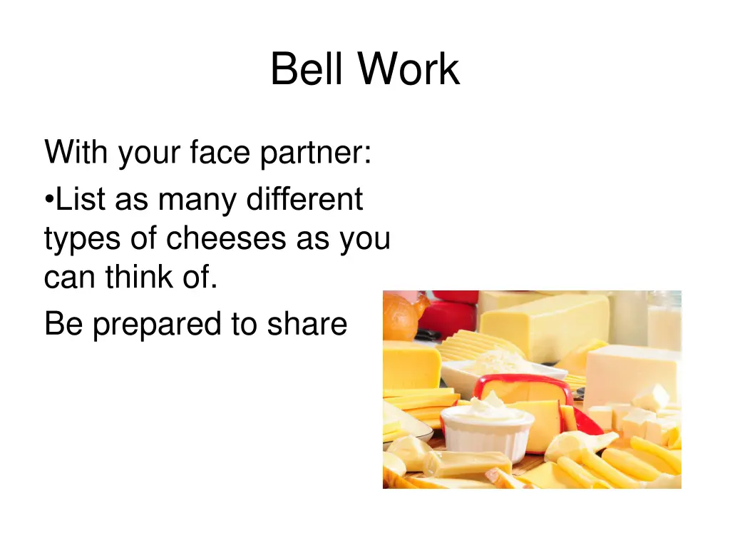 bell work