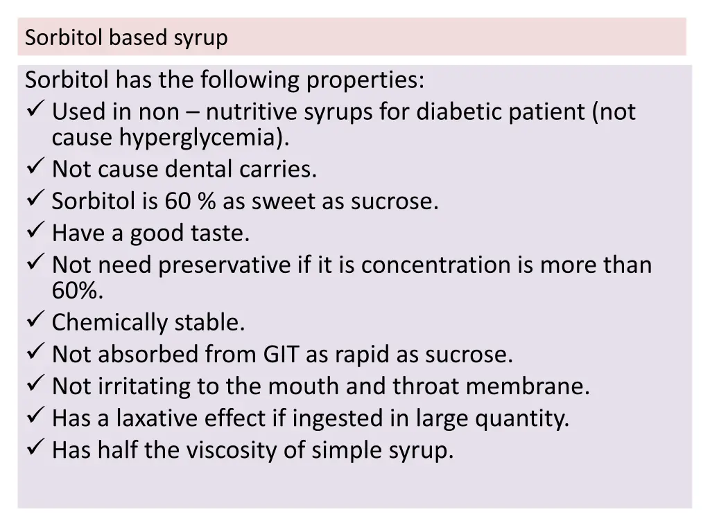 sorbitol based syrup