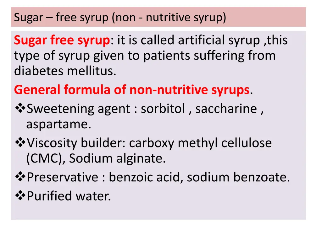 sugar free syrup non nutritive syrup