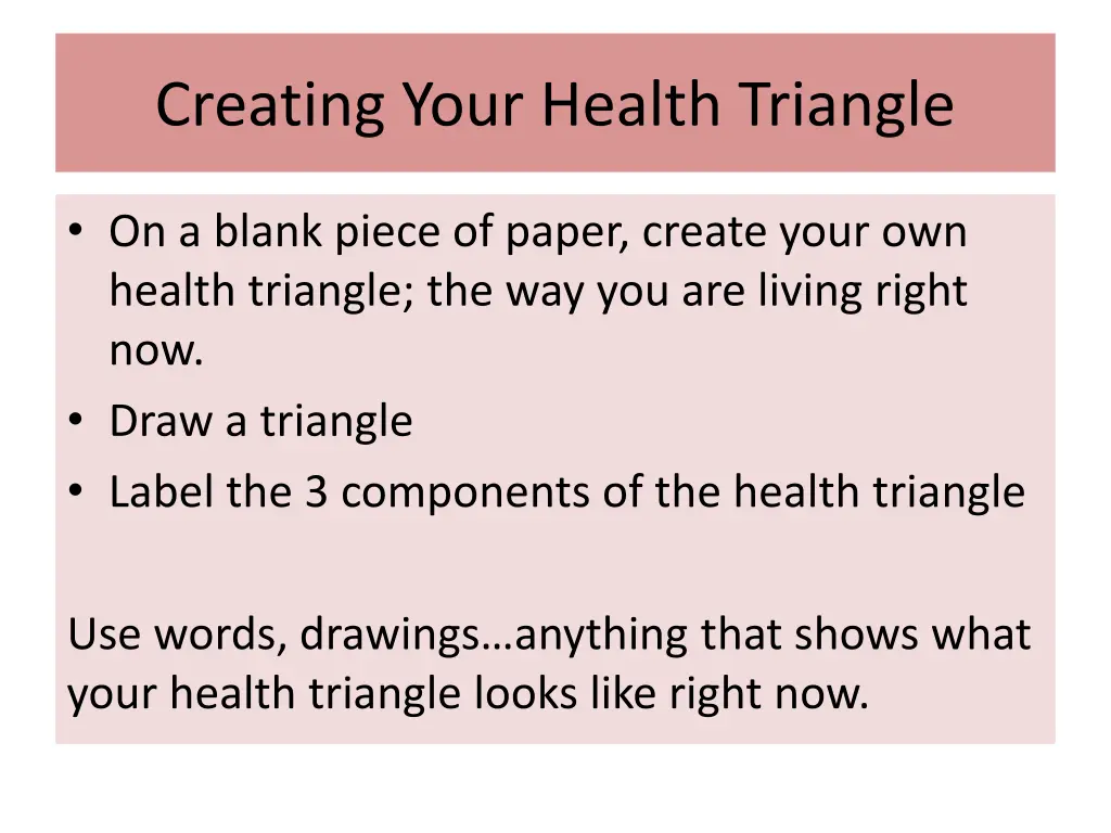 creating your health triangle