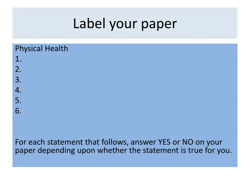 label your paper