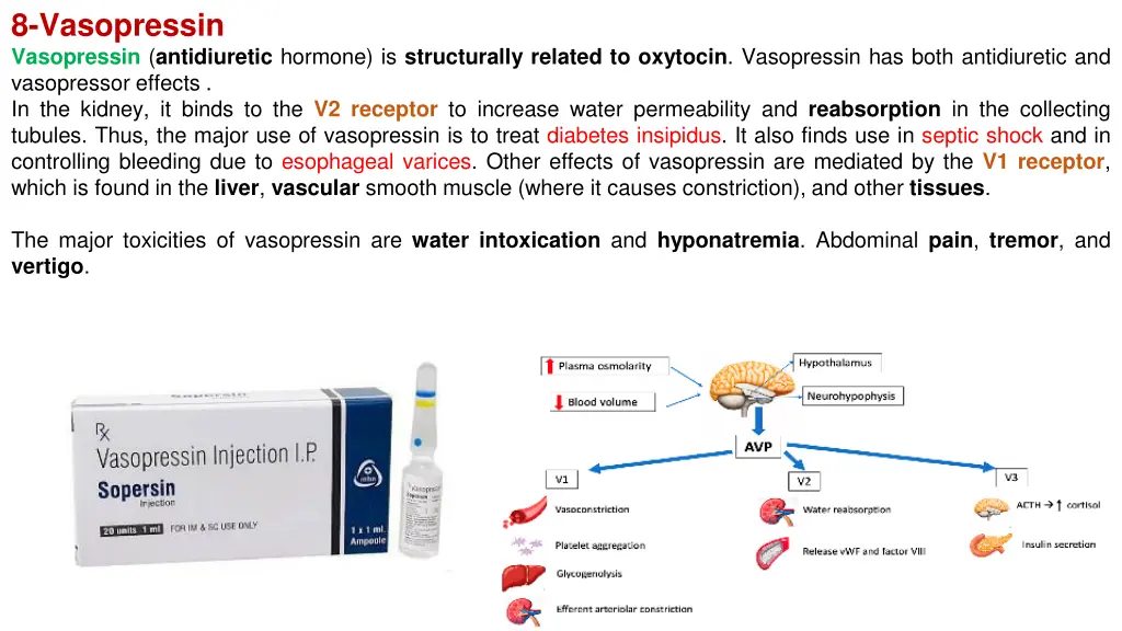 8 vasopressin vasopressin antidiuretic hormone