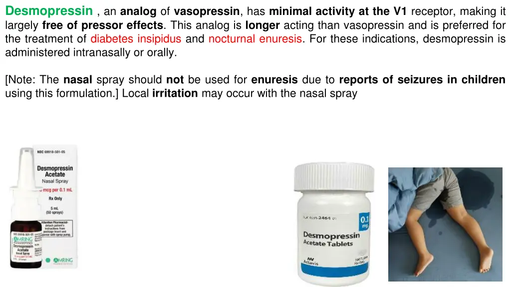 desmopressin an analog of vasopressin has minimal