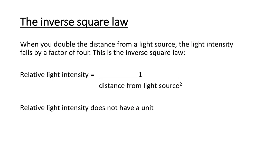 the inverse square law the inverse square law