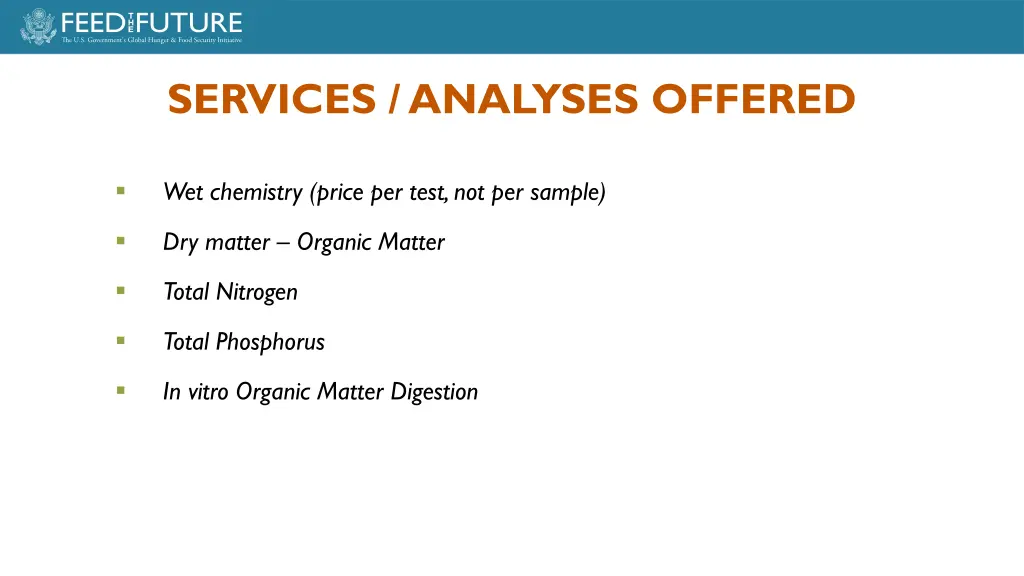 services analyses offered