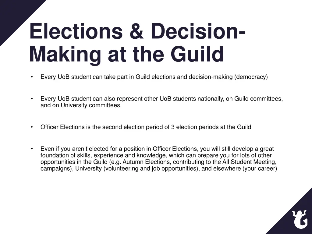 elections decision making at the guild