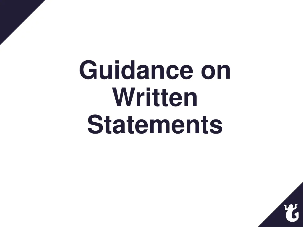 guidance on written statements