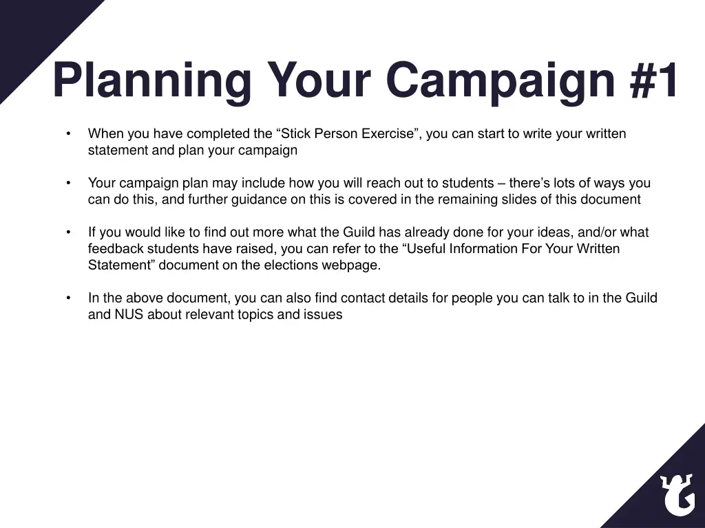 planning your campaign 1