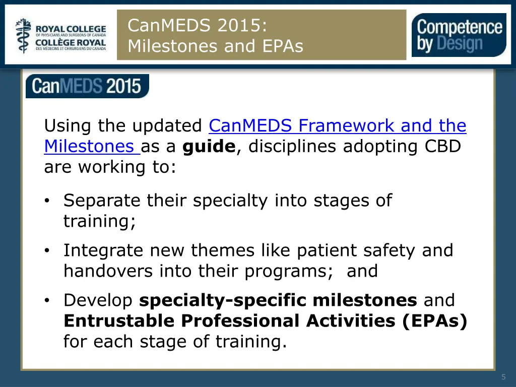 canmeds 2015 milestones and epas