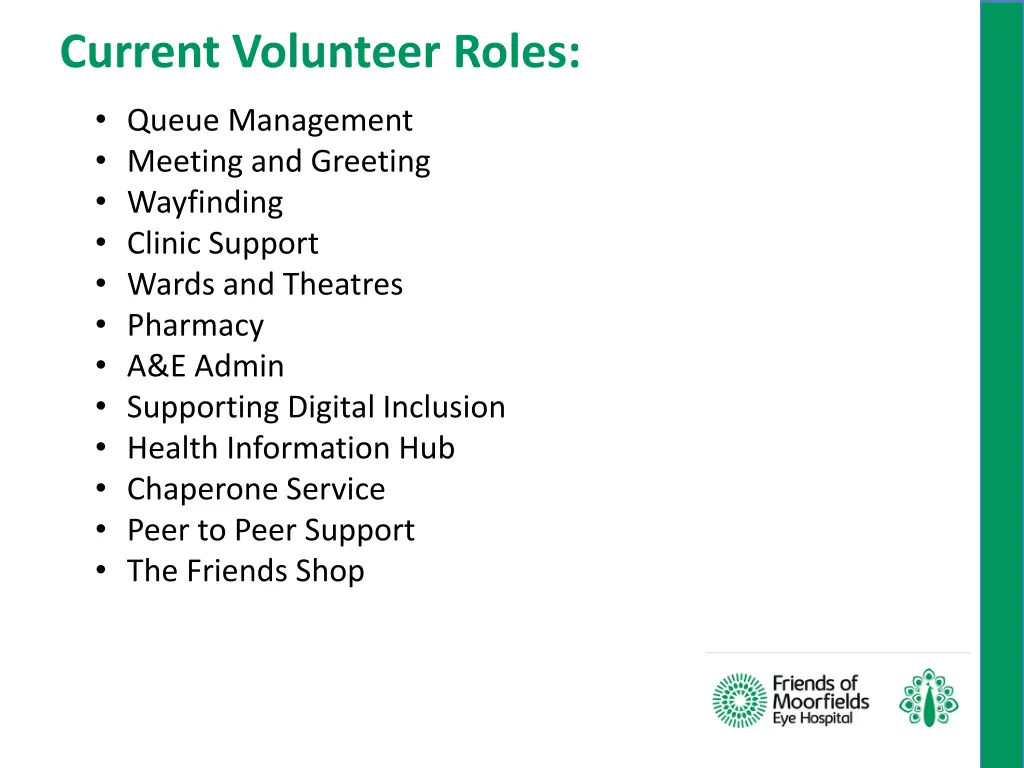 current volunteer roles