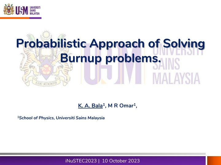 probabilistic approach of solving burnup problems