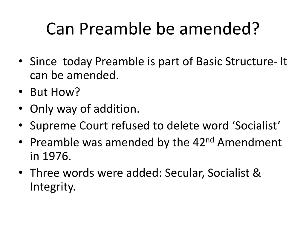 can preamble be amended