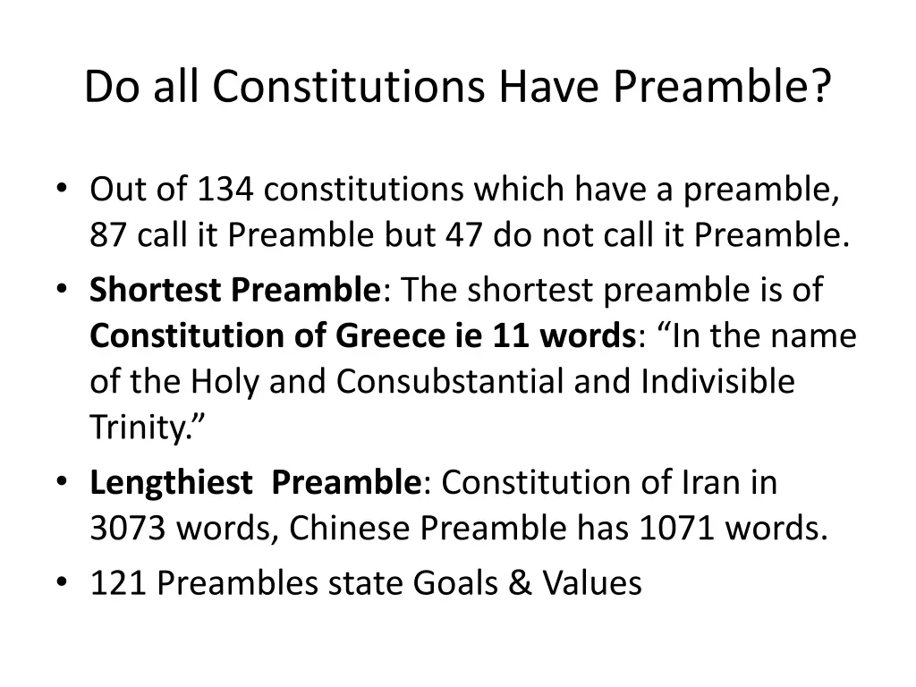 do all constitutions have preamble 1