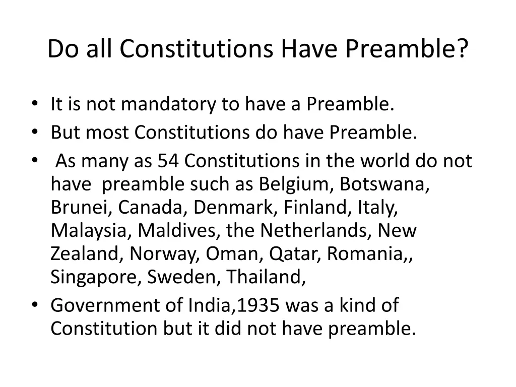 do all constitutions have preamble