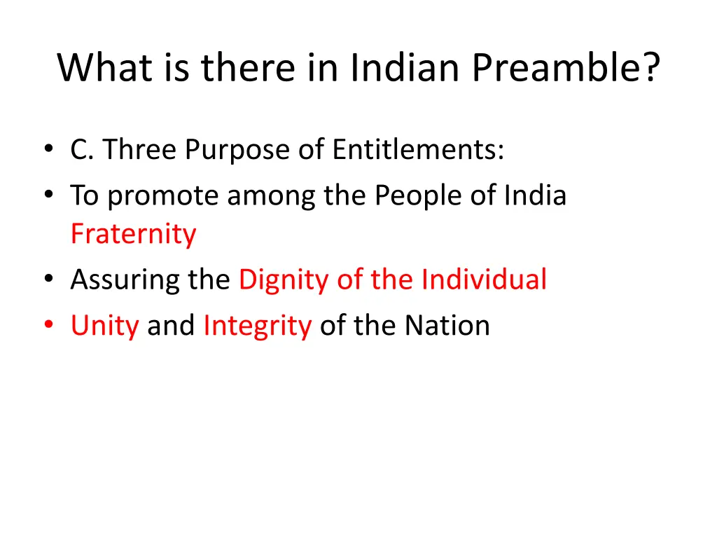 what is there in indian preamble