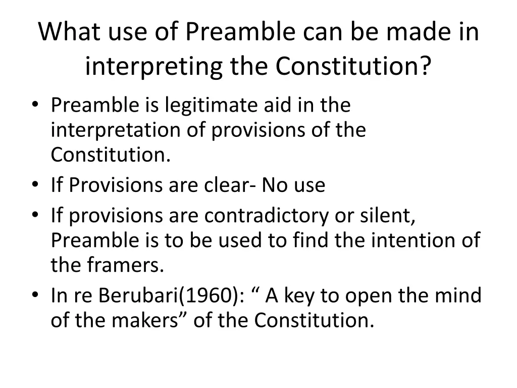 what use of preamble can be made in interpreting