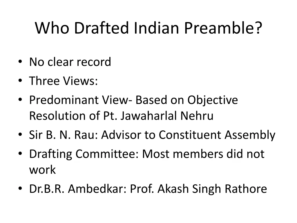 who drafted indian preamble