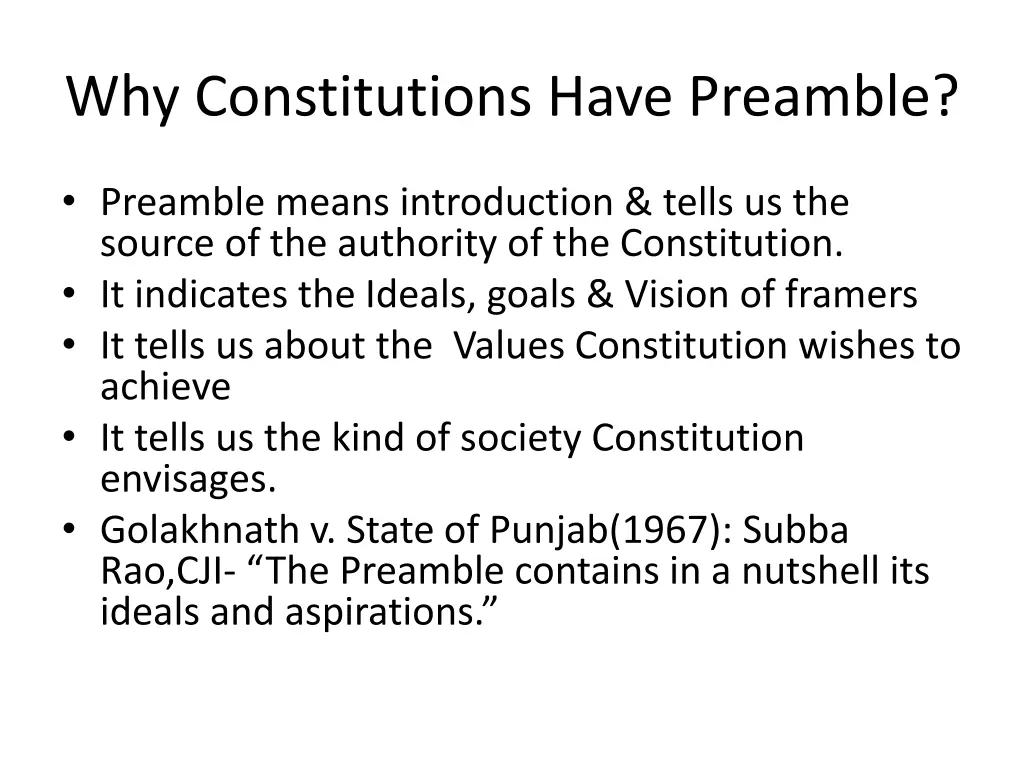 why constitutions have preamble