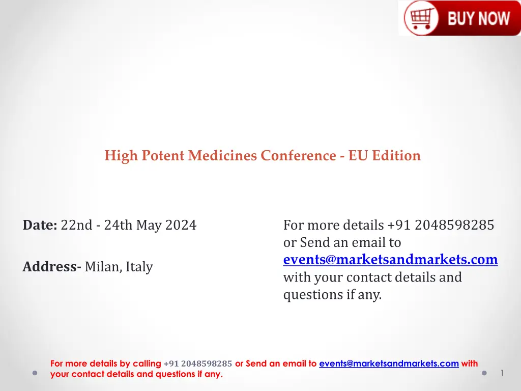 high potent medicines conference eu edition