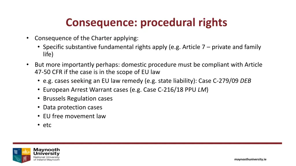 consequence procedural rights