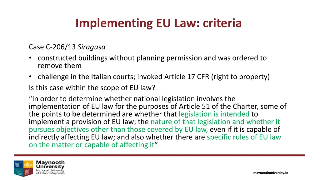 implementing eu law criteria