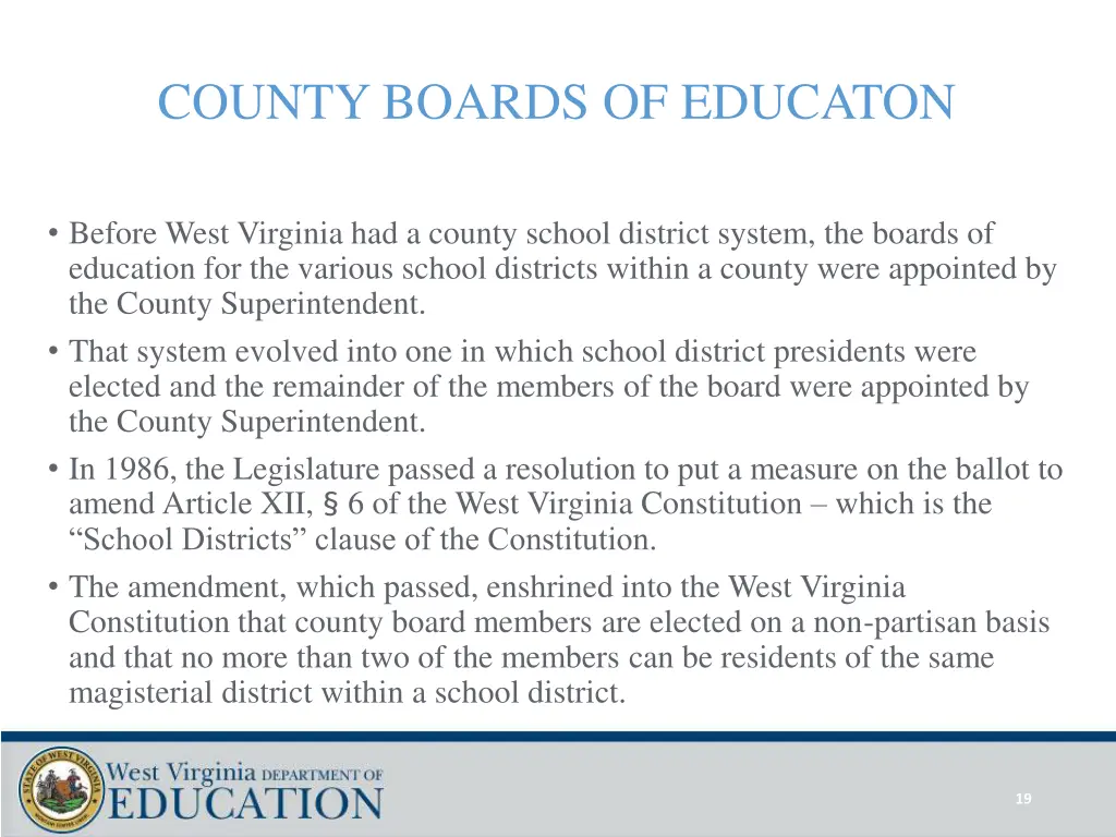 county boards of educaton