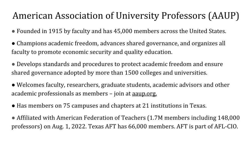 american association of university professors aaup