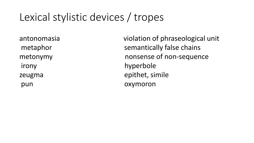 lexical stylistic devices tropes 1