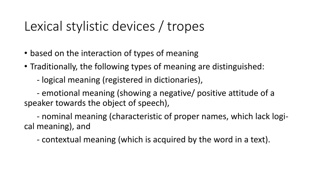 lexical stylistic devices tropes