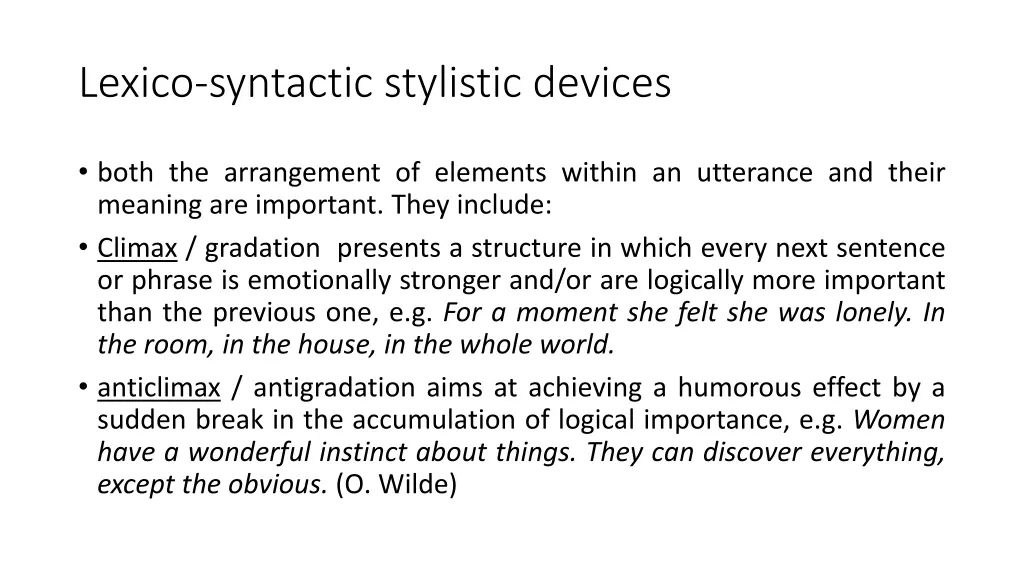 lexico syntactic stylistic devices