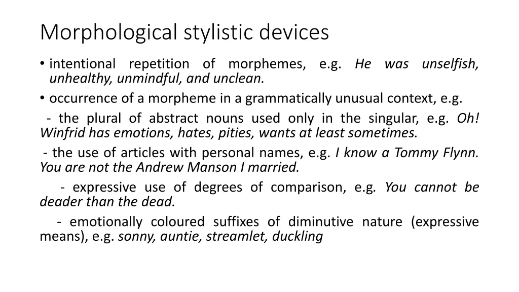 morphological stylistic devices