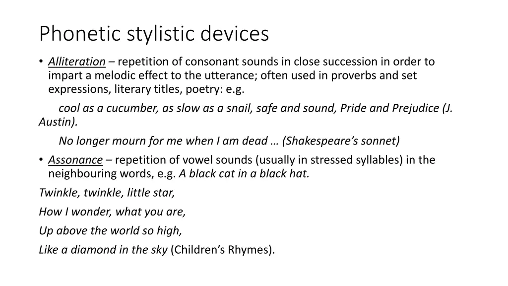 phonetic stylistic devices