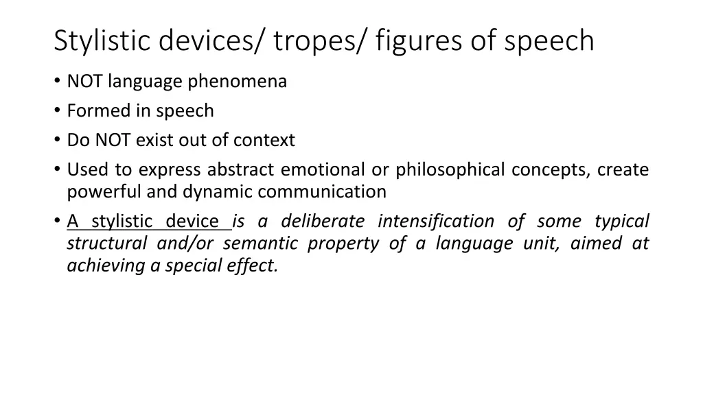 stylistic devices tropes figures of speech