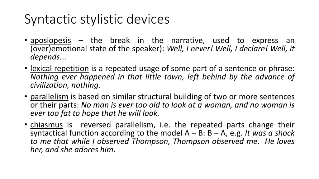 syntactic stylistic devices 1