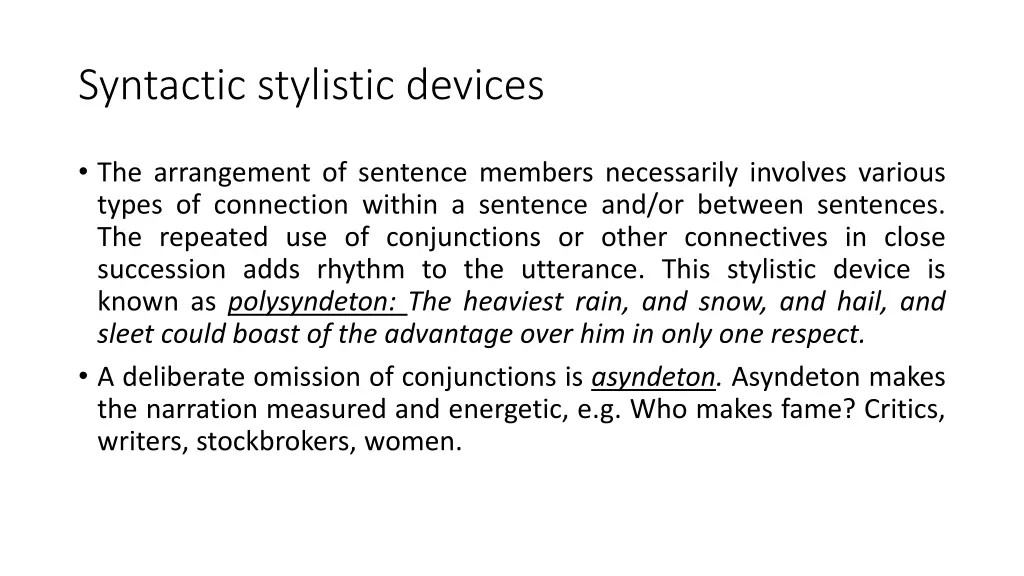 syntactic stylistic devices 2