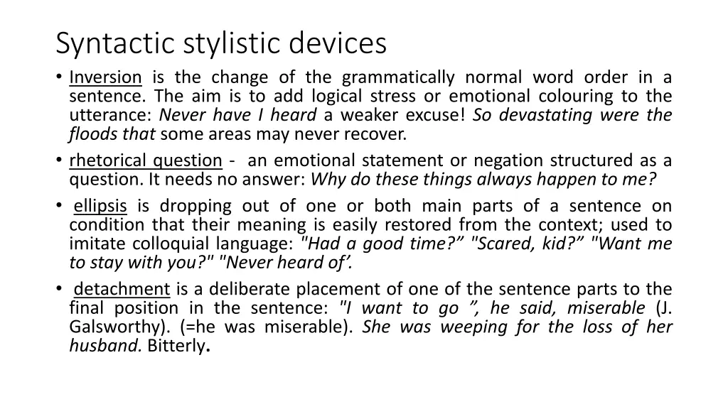 syntactic stylistic devices inversion