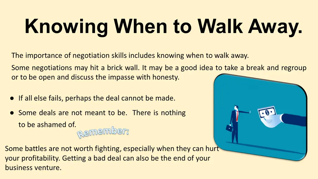 knowing when to walk away