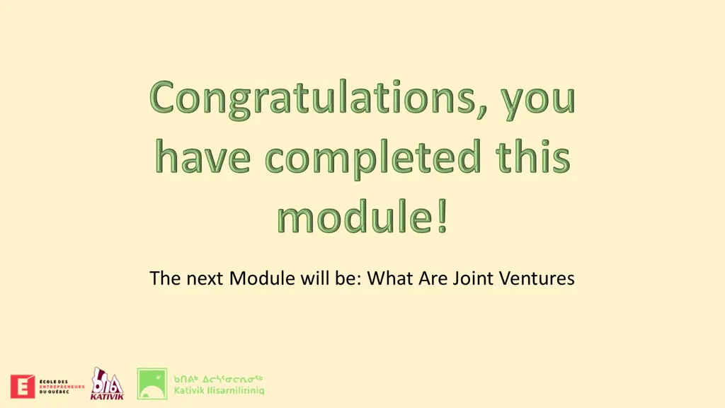 the next module will be what are joint ventures