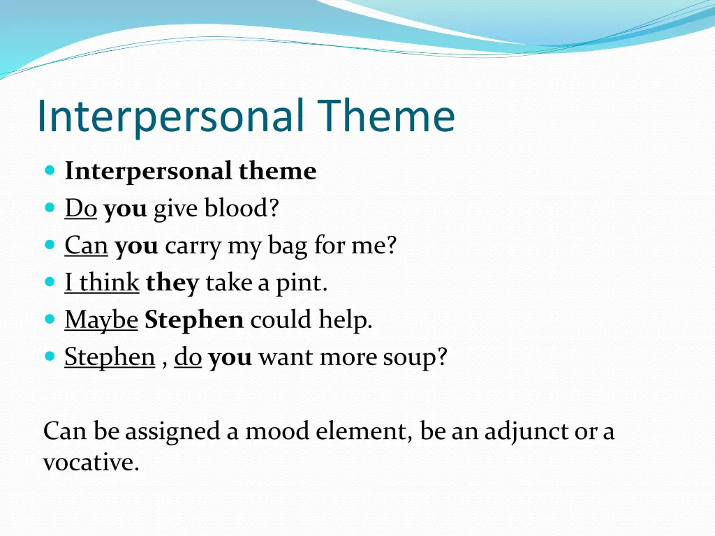 interpersonal theme