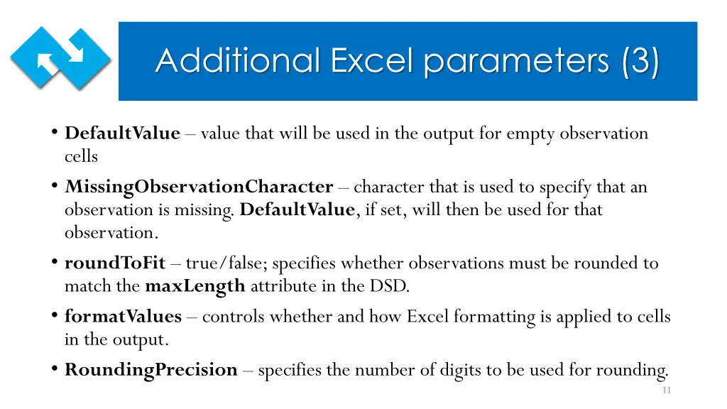 additional excel parameters 3