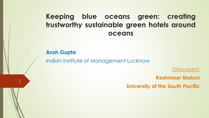keeping blue oceans green creating trustworthy