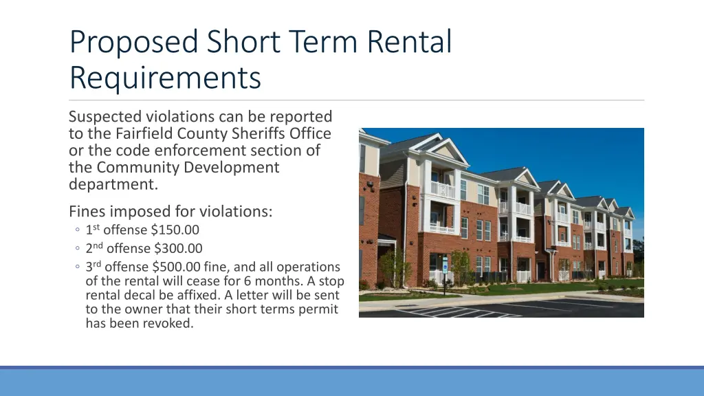 proposed short term rental requirements 2